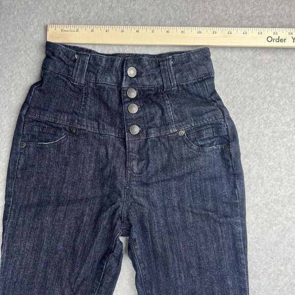Forever 21 Jeans Womens 25 Blue High Rise Button Fly Bootcut Y2K Retro Casual - Picture 5 of 12